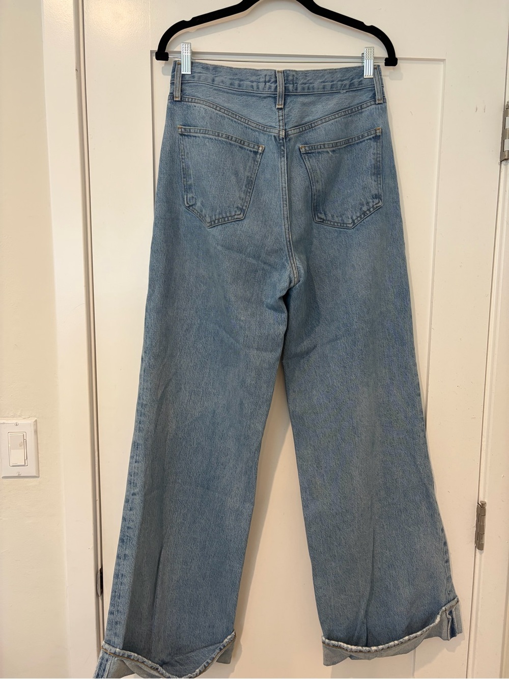 Agolde Dame Wide Leg Cuffed Jeans - Size 27 - Picture 3 of 4